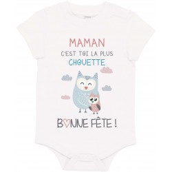 Body Bébé Bonne Fête Maman Renard Couleur Blanc Taille 3 mois