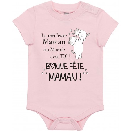 Body Bébé Bonne Fête Maman Chat