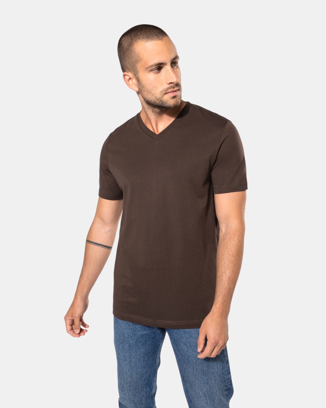 T-shirt col V personnalisable homme coton peigné 180g – 22 coloris – DiyShirt