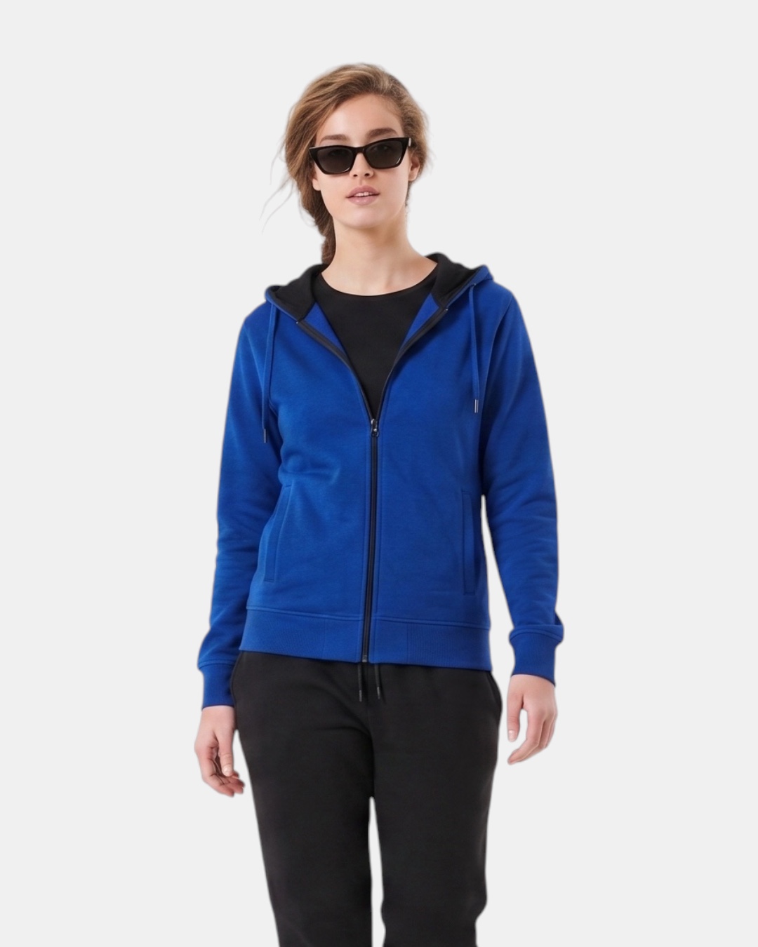 Sweat capuche zippé femme personnalisable flatlocks 300g – 6 coloris – DiyShirt