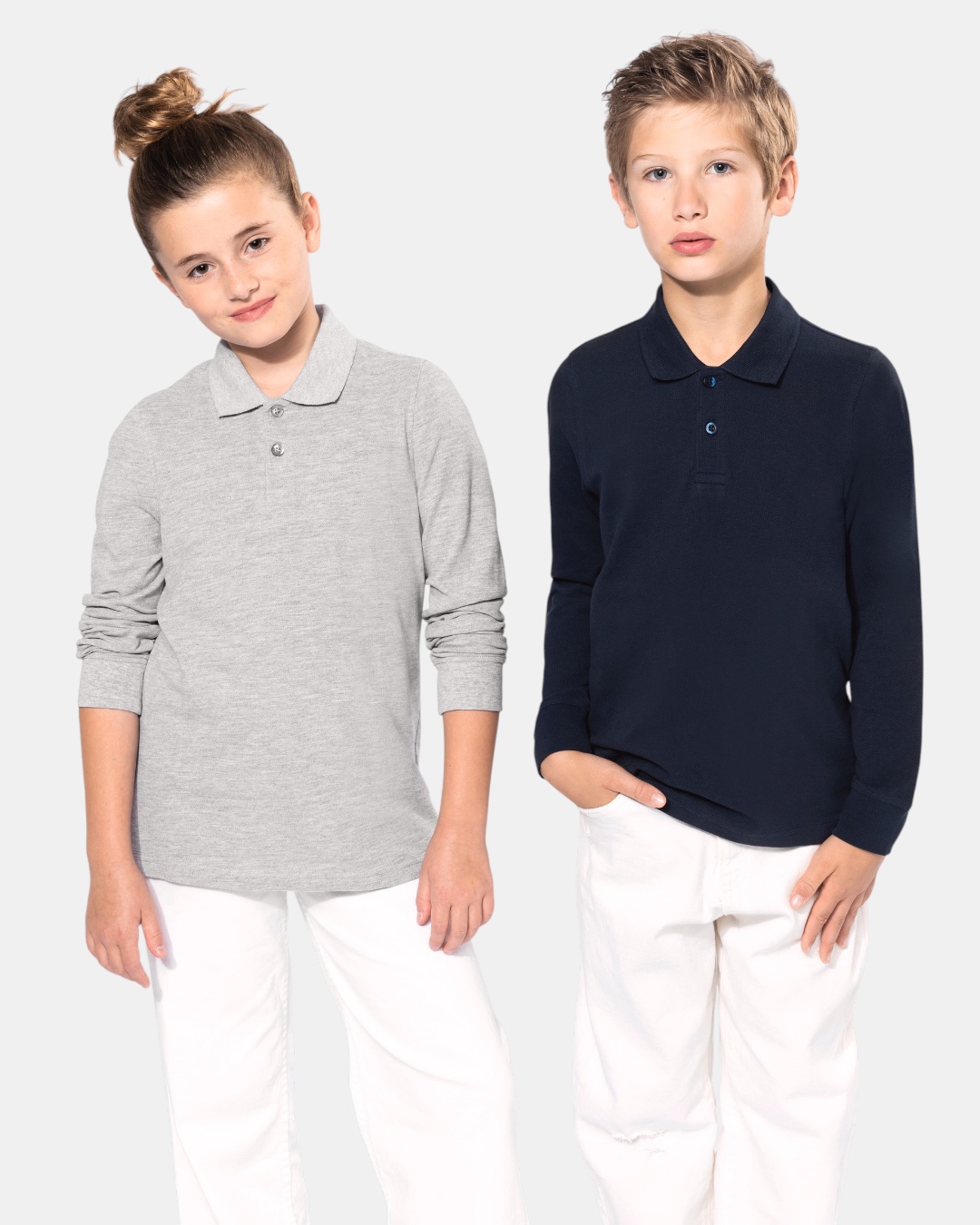 Polo manches longues enfant personnalisable coton peigné 180g – 8 coloris – DiyShirt