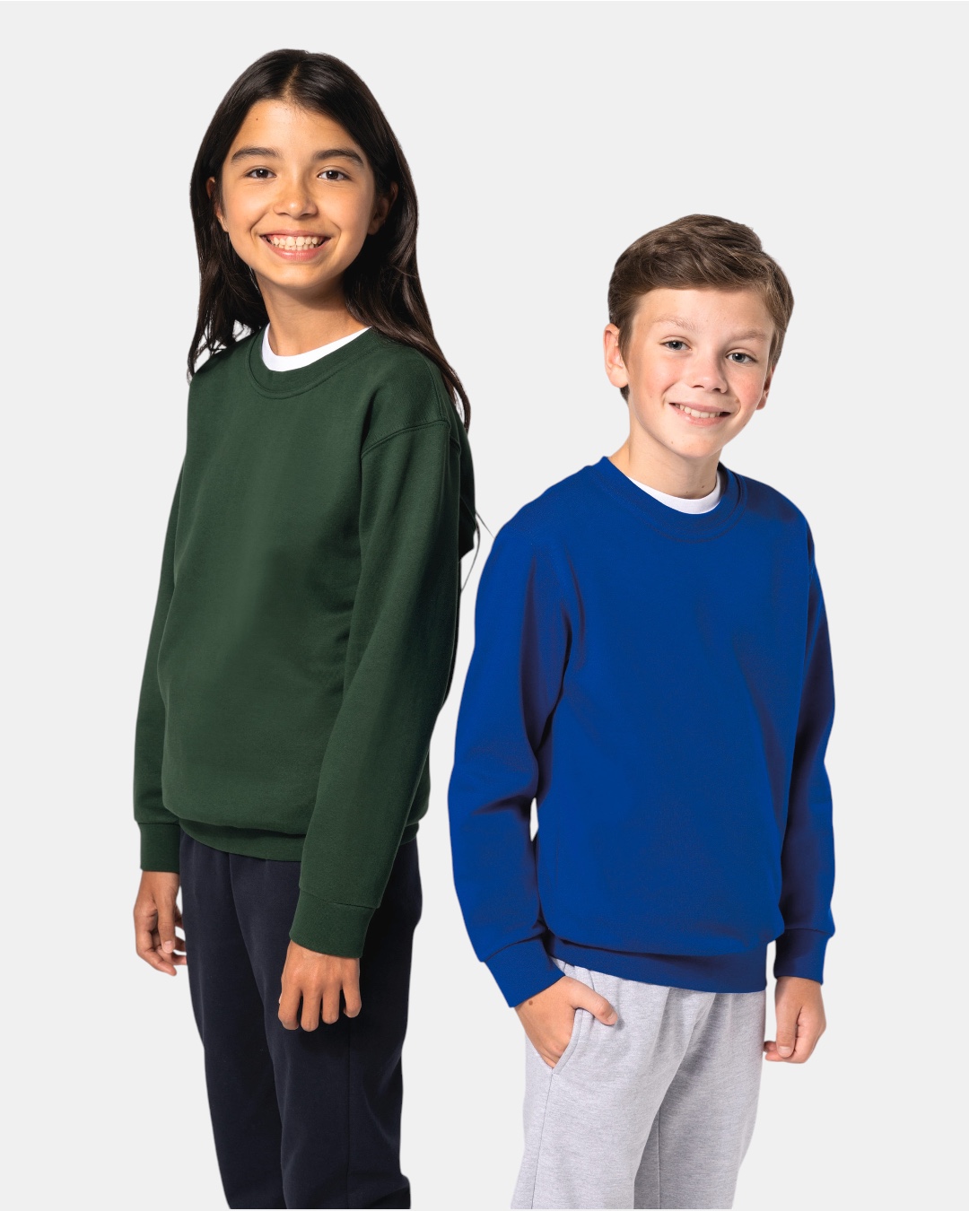 Sweat col rond enfant personnalisable coton molleton 280g – 12 coloris – DiyShirt