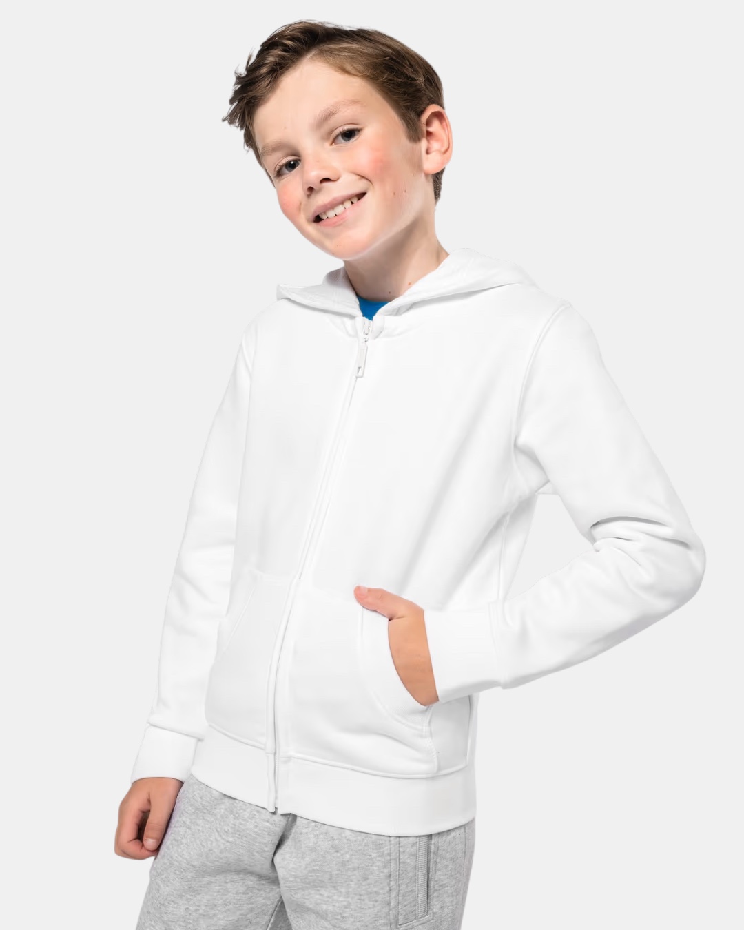 Sweat capuche zippé enfant personnalisable molleton 300g – 6 coloris – DiyShirt