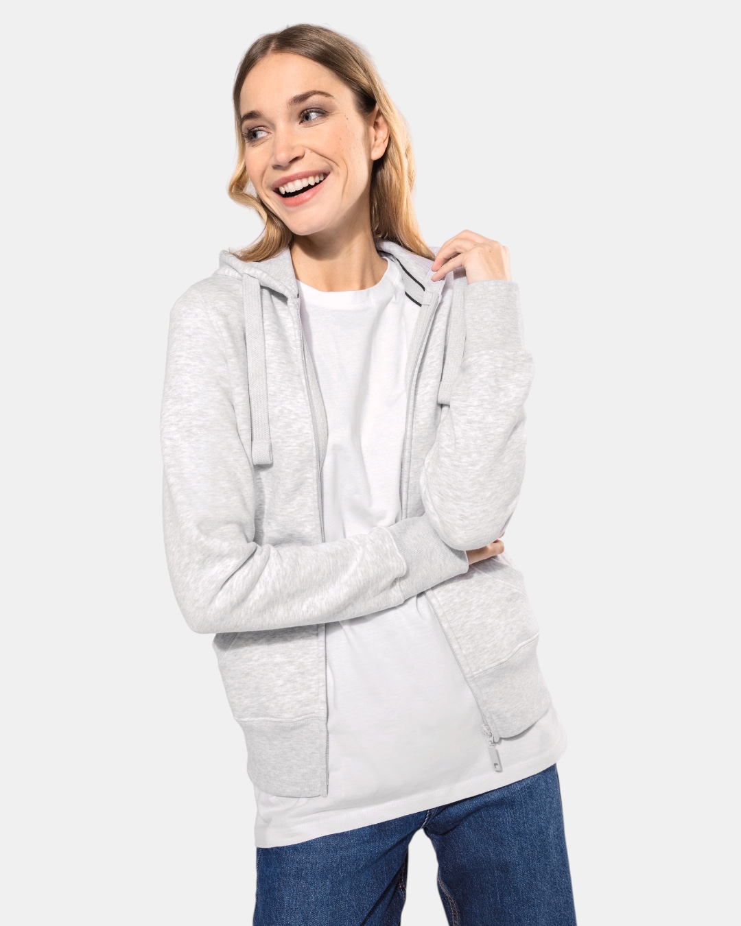 Sweat capuche zippé femme personnalisable molleton 300g – 9 coloris – DiyShirt