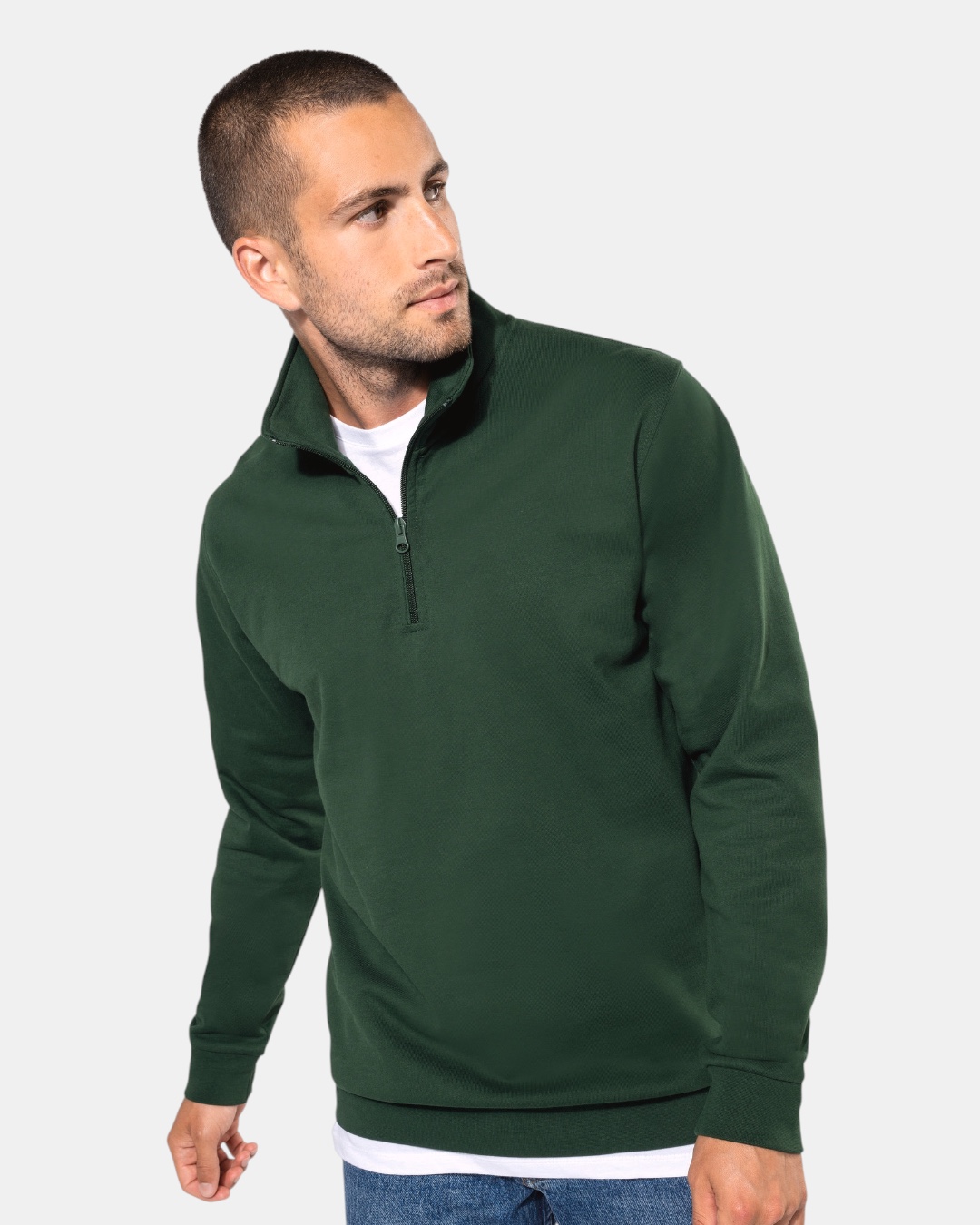 Sweat col zippé personnalisable coton peigné 280g – 14 coloris – DiyShirt